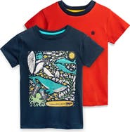 Mightly Organic Cotton Boys Short Sleeve Graphic T-Shirt 2-pack