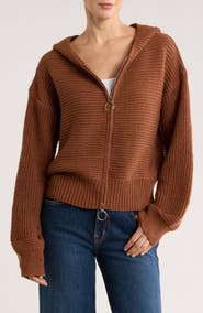 PATRIZIA LUCA Double Zip Hooded Cardigan