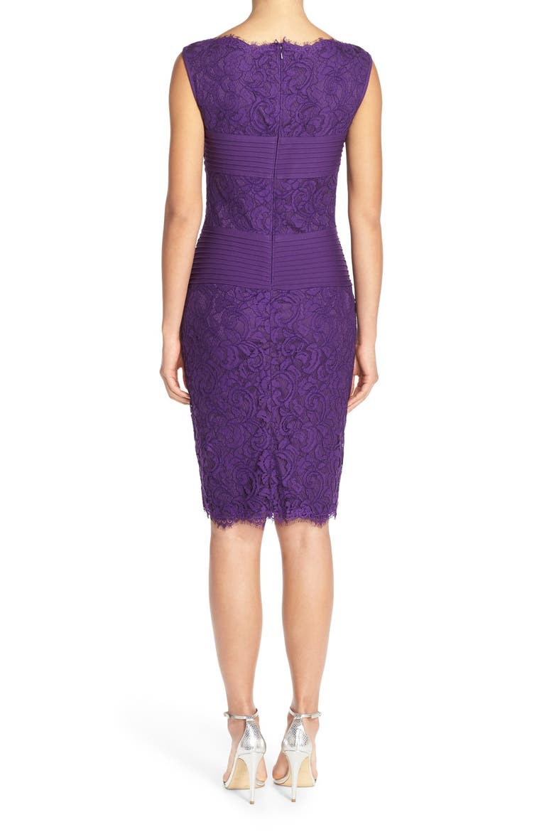 Crisscross Waist Lace Sheath Dress, Alternate, color, DEEP AMETHYST