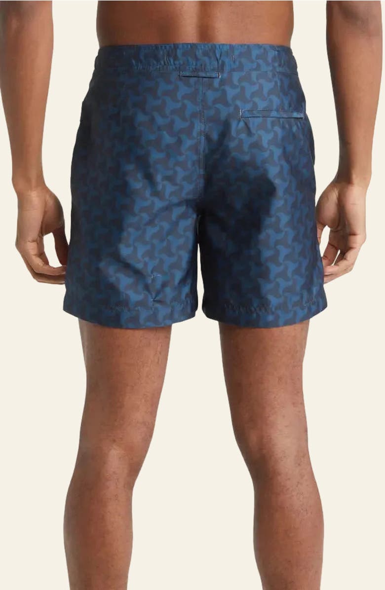 PRINCE & BOND Elvio Tailored Printed Swimshort, Alternate, color, Navy