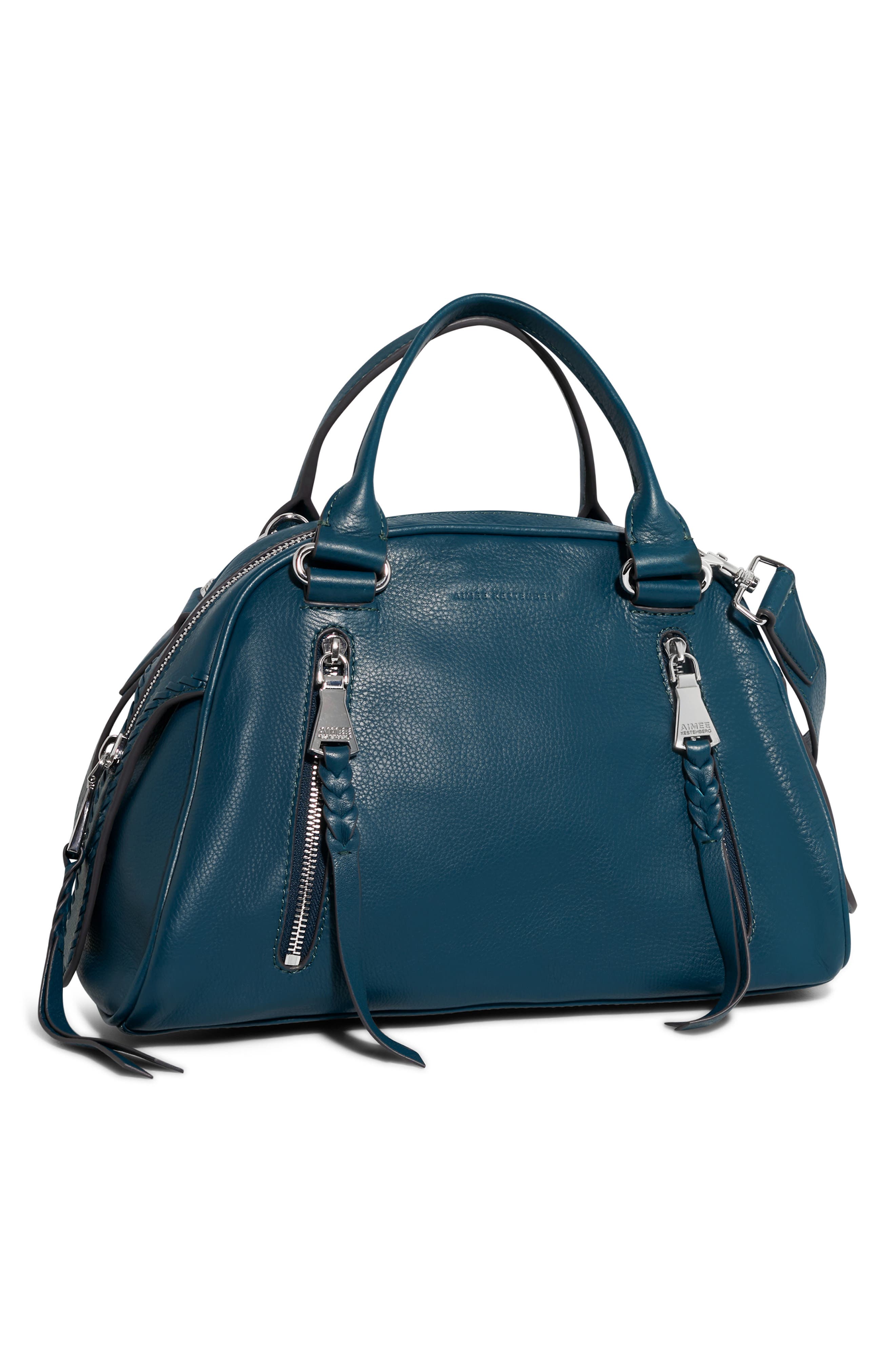The Day Dream Leather Satchel, Alternate, color, TEAL