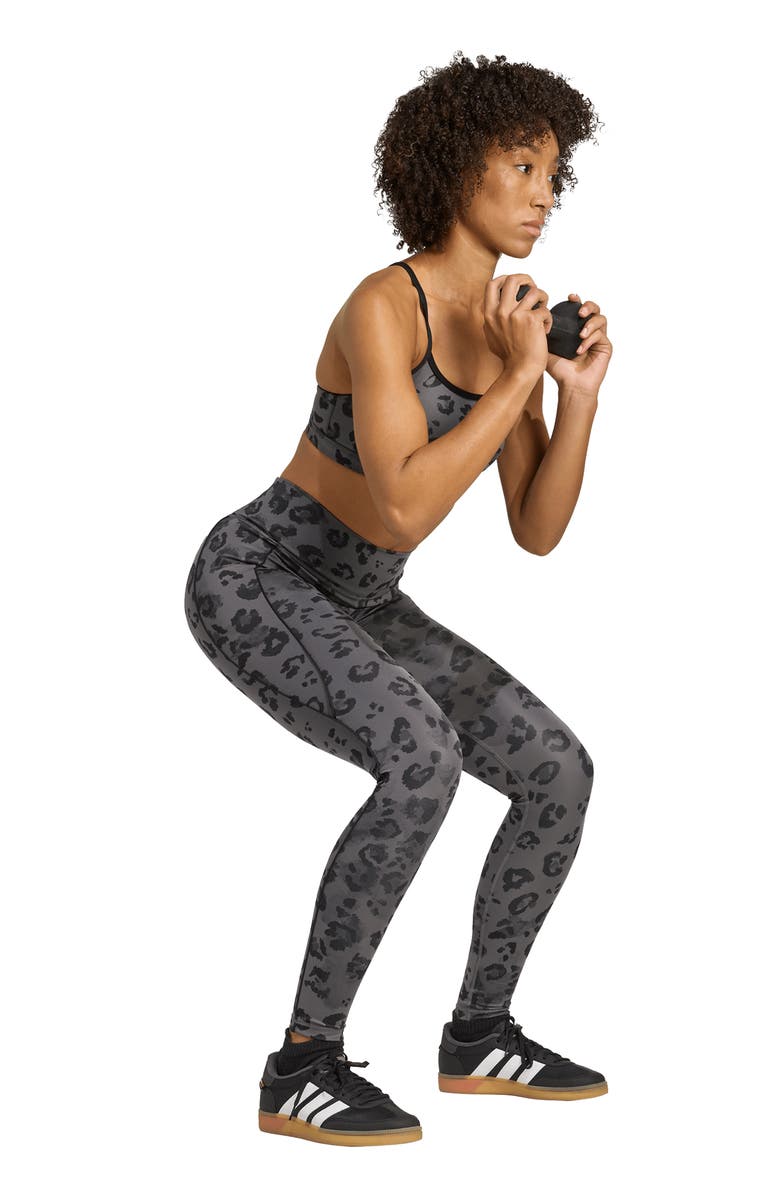 adidas Optime Essentials Leggings, Alternate, color, Grey/ Print