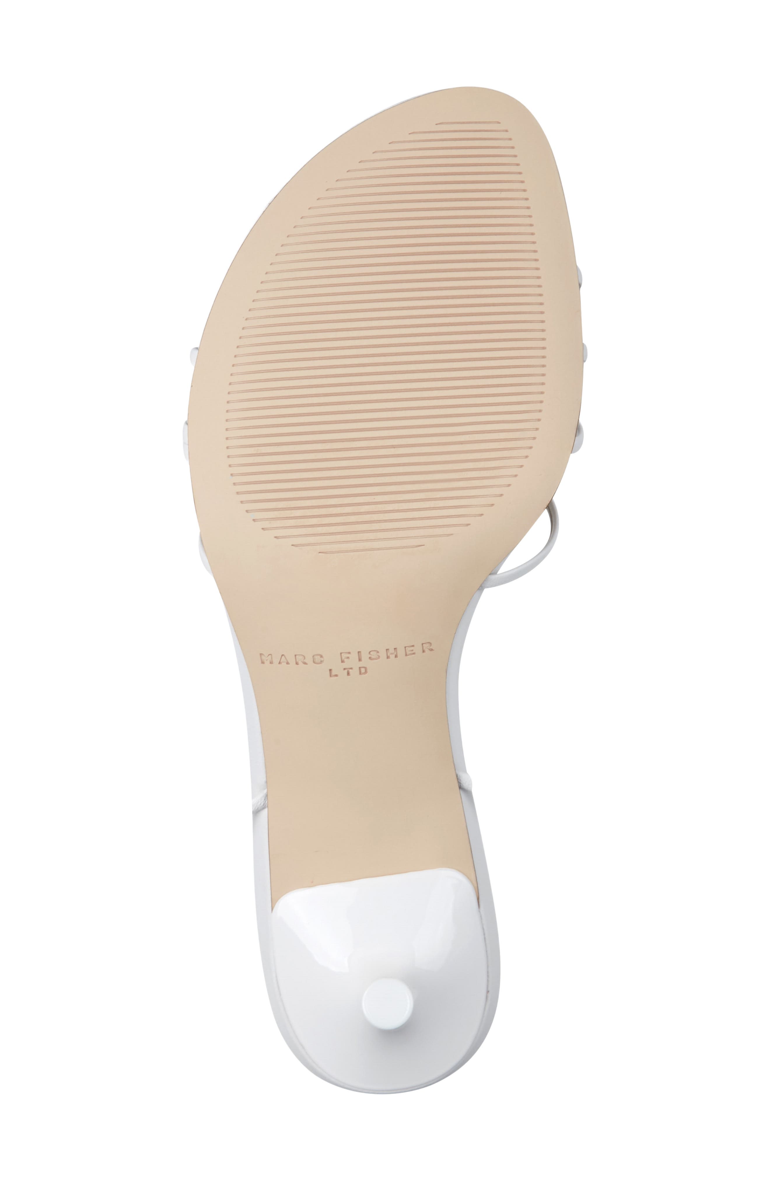 Marc Fisher Gineva Ankle Wrap Kitten Heel Sandal, Alternate, color, White
