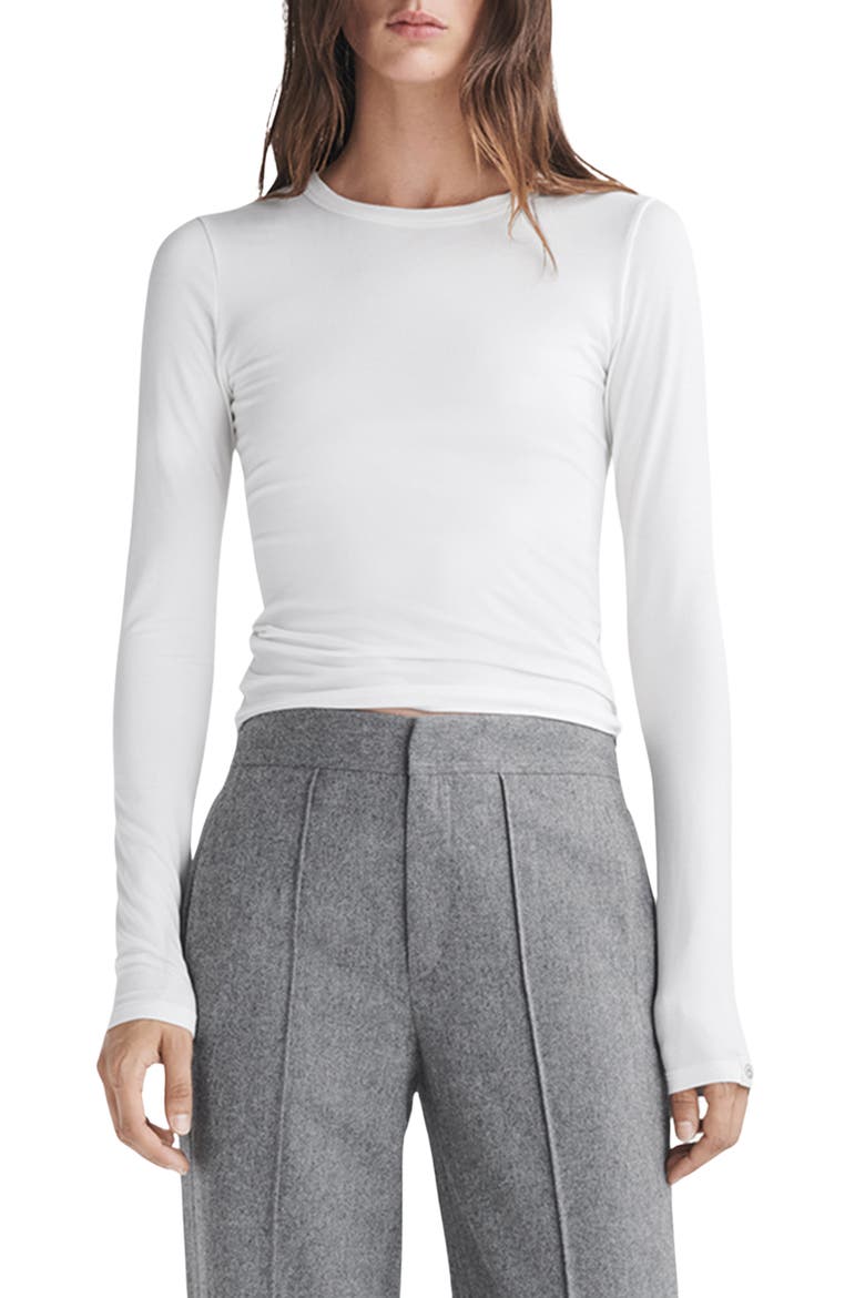 ICONS Luca Slim Fit Long Sleeve Top, Main, color, WHT