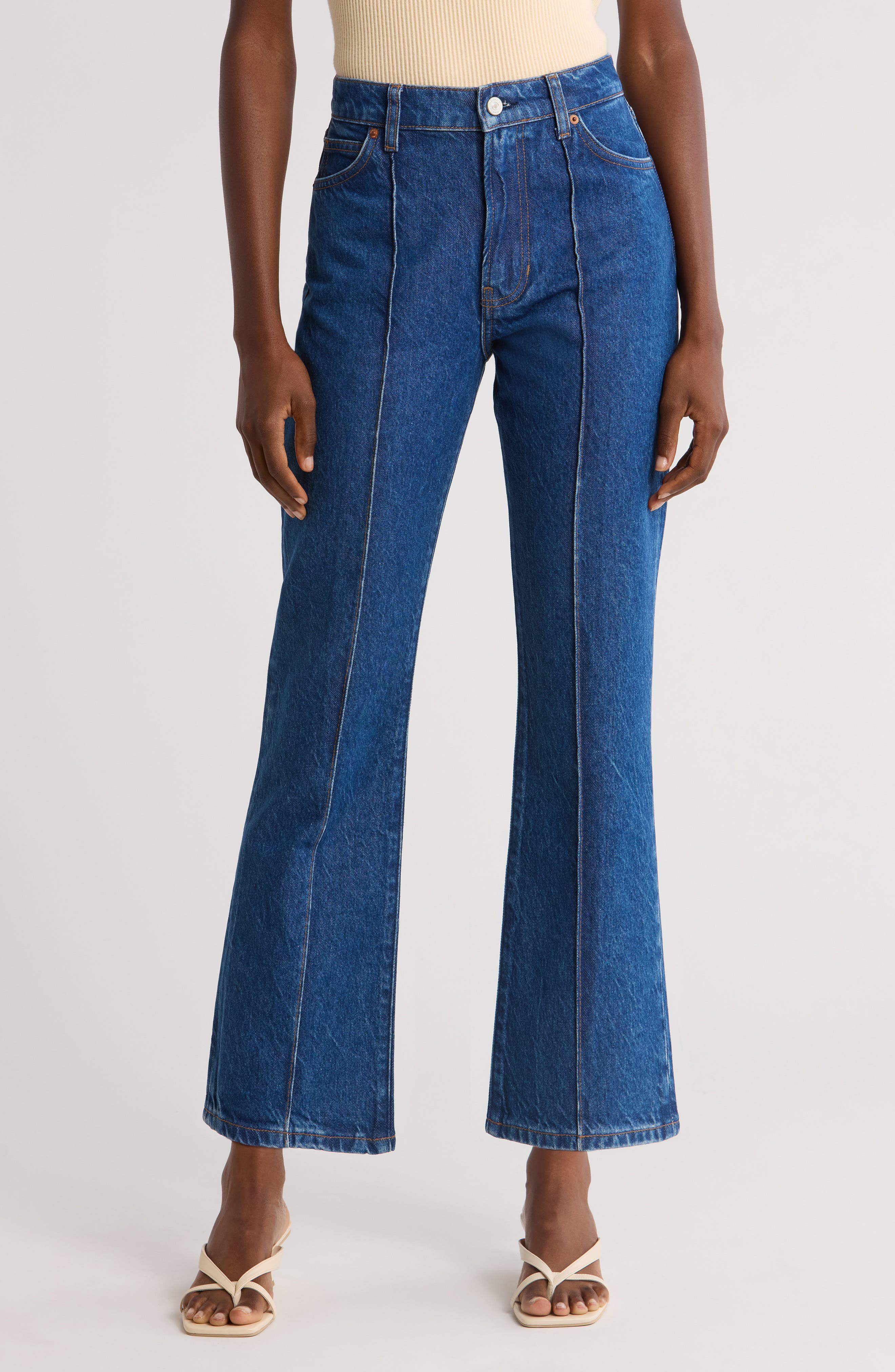 Reformation Mia Seamed High Waist Flare Jeans