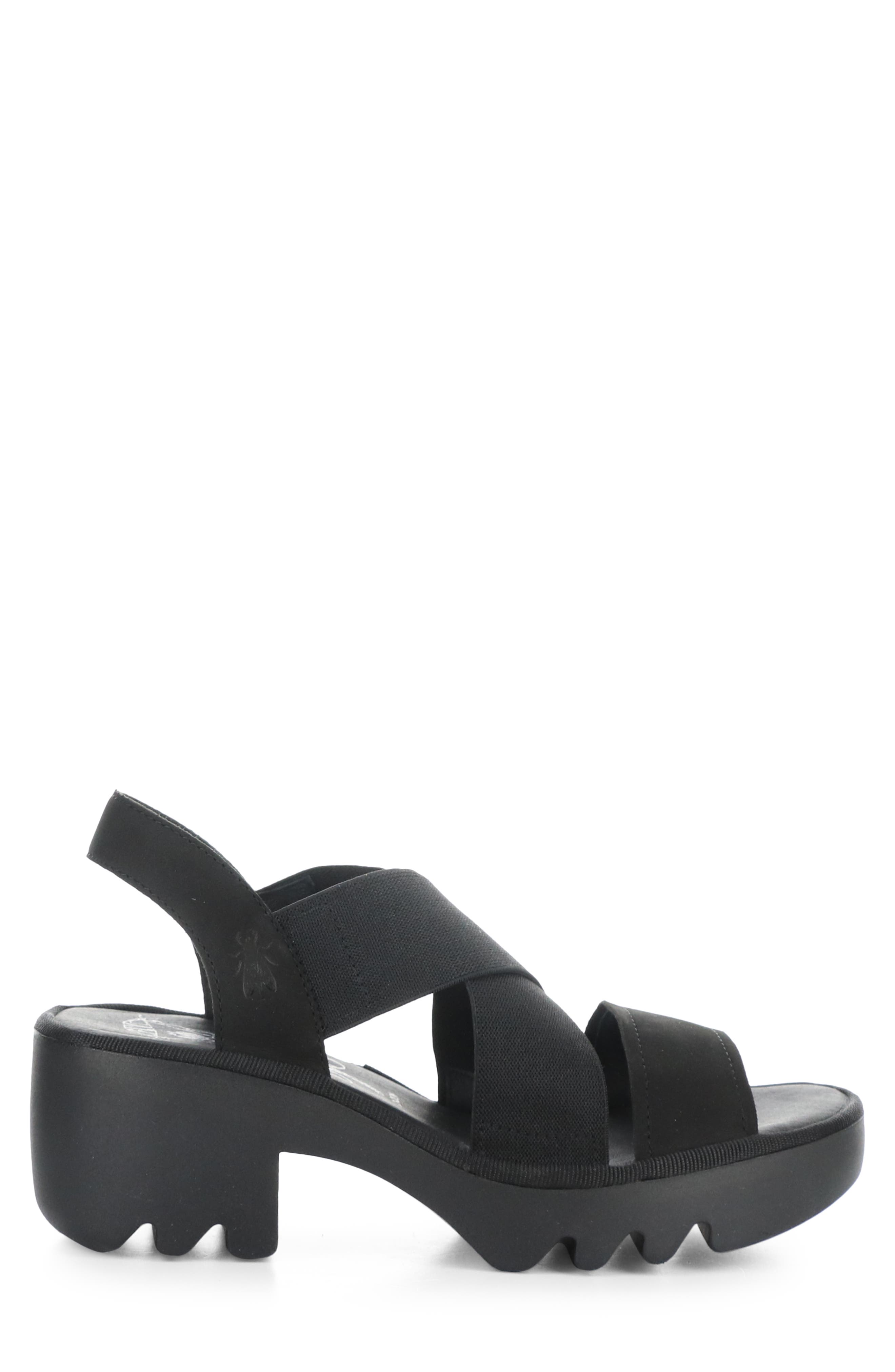 Fly London Taji Platform Slingback Sandal, Alternate, color, Black Cupido