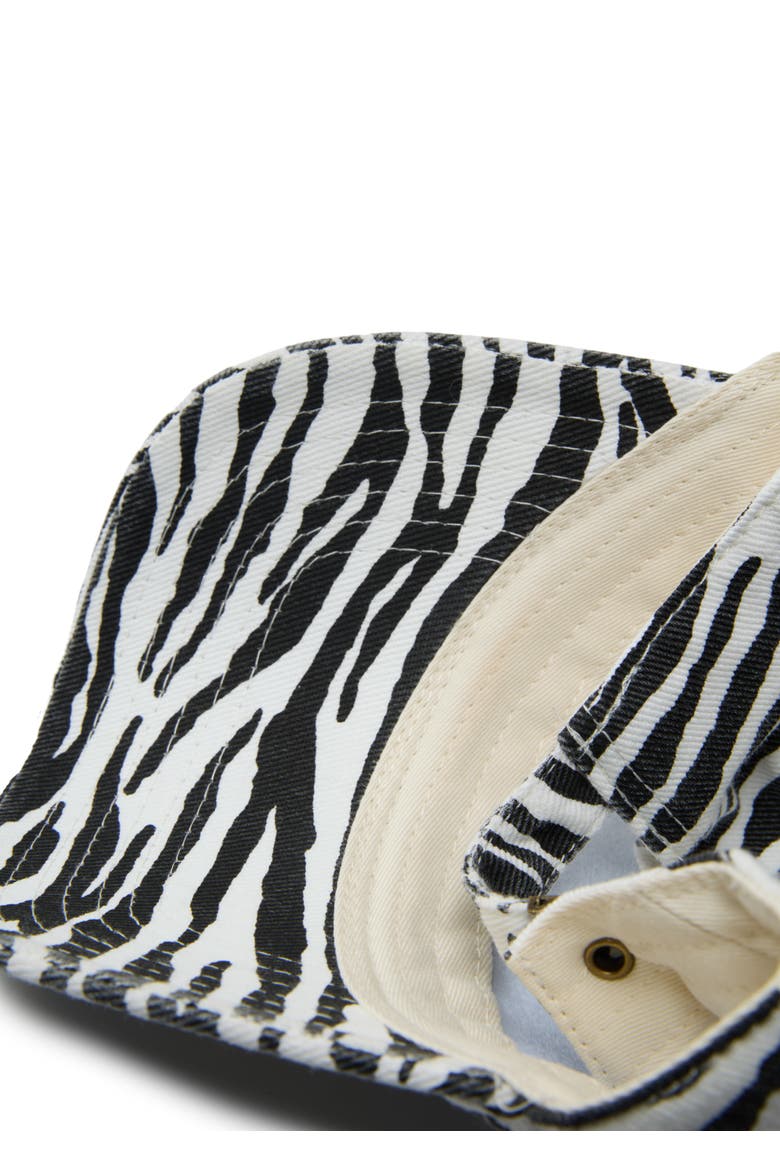 Zebra Print Baseball Cap, Alternate, color, Black and White