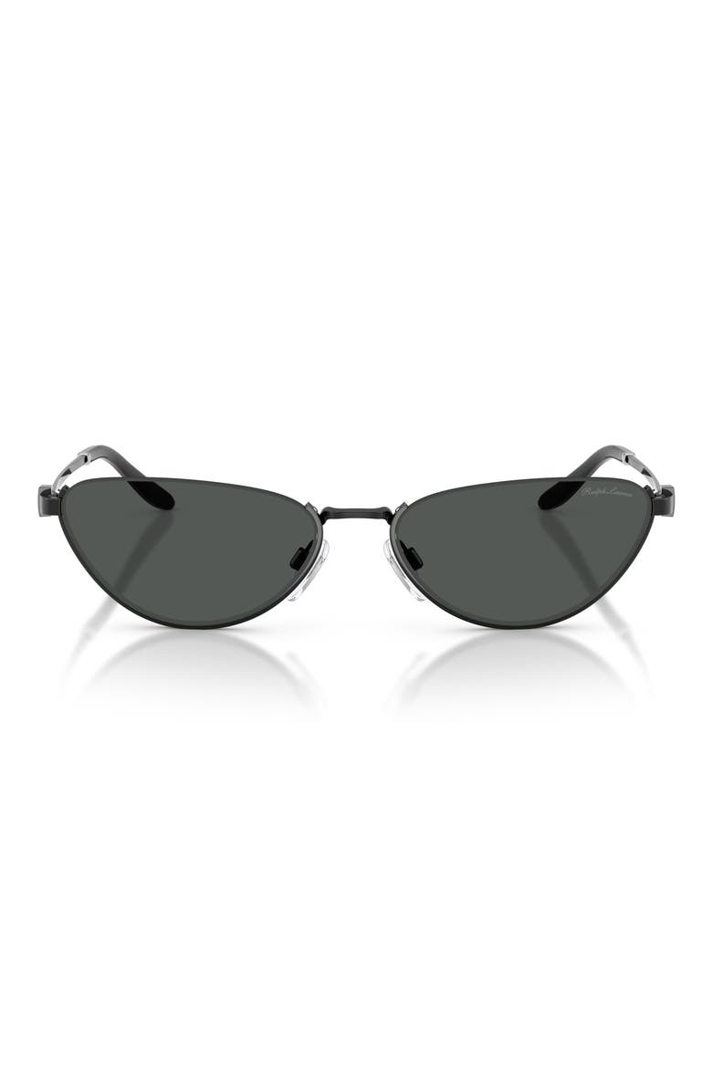 57mm Cat Eye Sunglasses, Main, color, SHINY BLACK / GREY