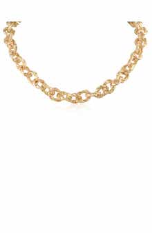Textured Twisted Oval Link Necklace