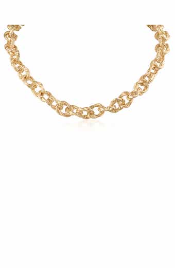 Textured Twisted Oval Link Necklace