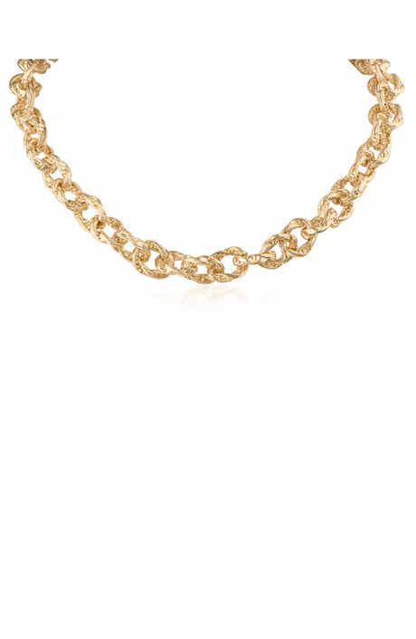 Textured Twisted Oval Link Necklace
