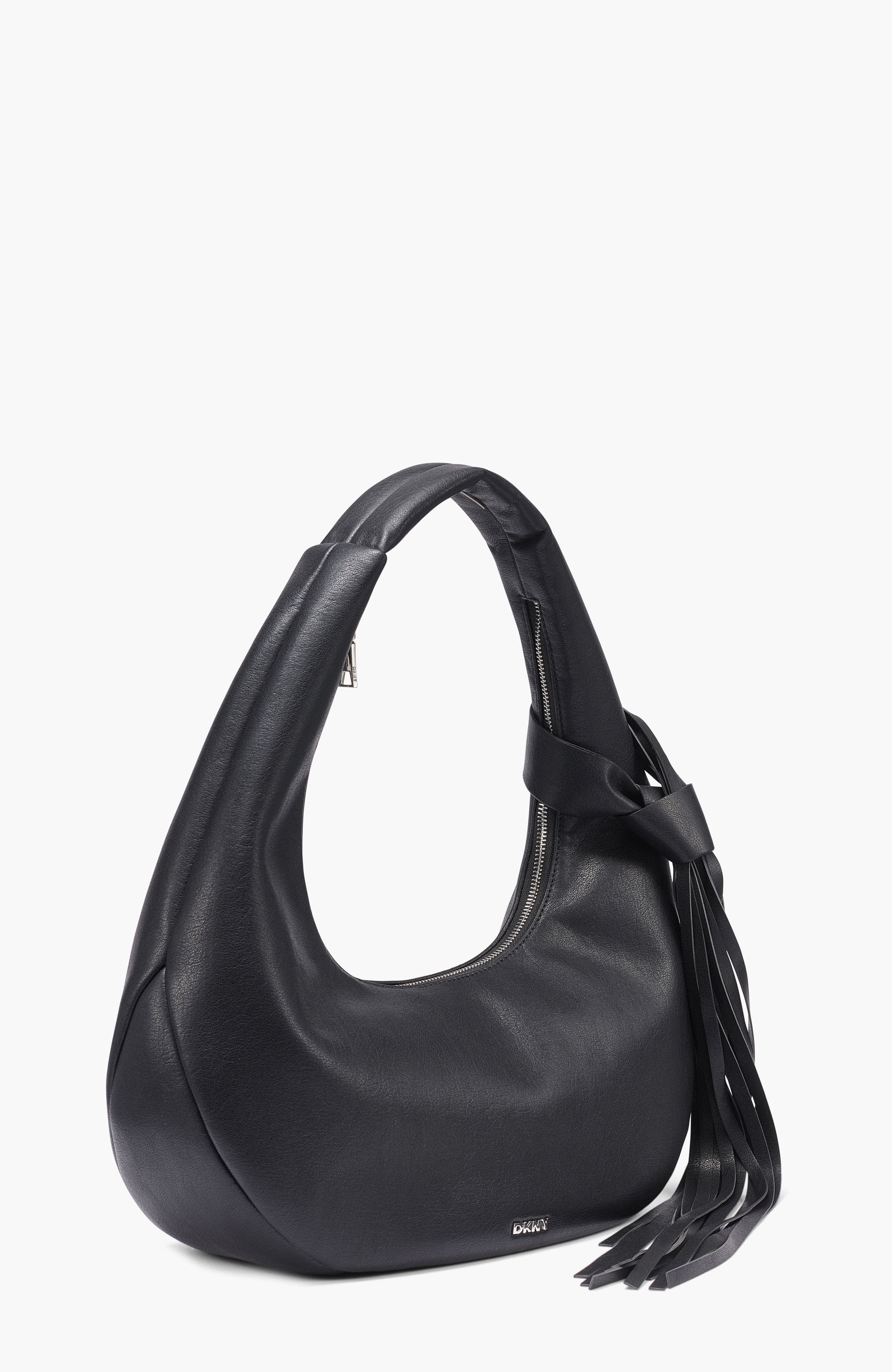 DKNY Hope Hobo, Alternate, color, Black/Silver