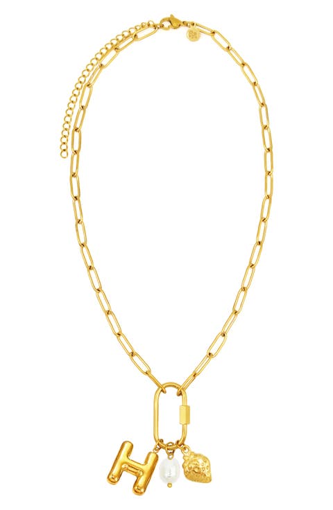 Carabiner Initial Necklace