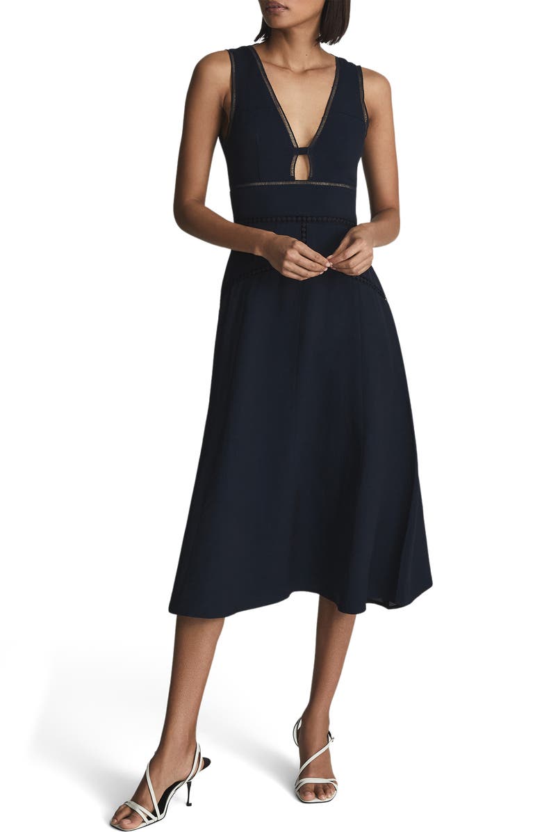 Reiss Leena Crochet Inset Dress, Main, color,