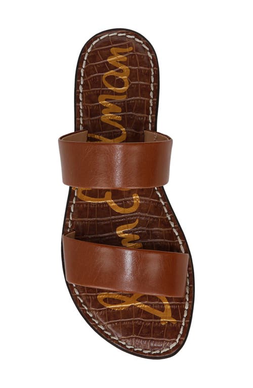 Sam Edelman Gala Double Strap Slide Sandal Cognac Leather In Brown