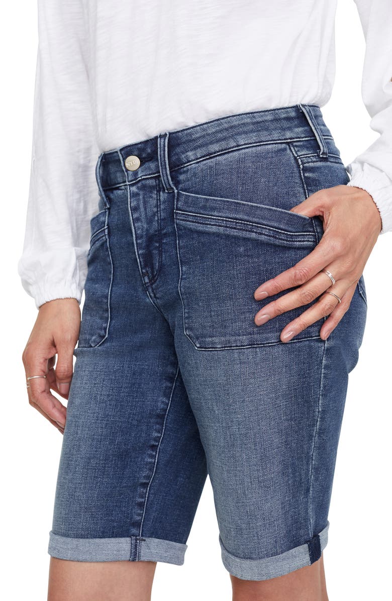 NYDJ Utility Pocket Rolled Cuff Denim Shorts, Alternate, color, 