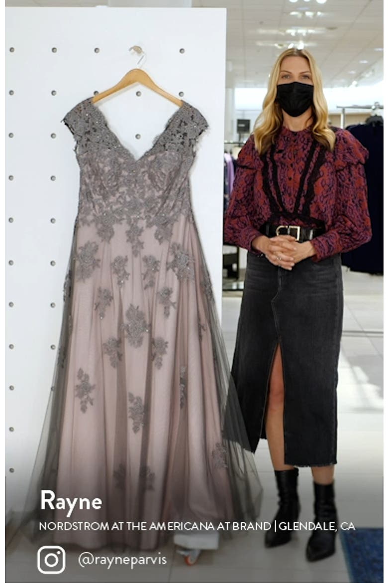 Embellished Mesh A-Line Gown video