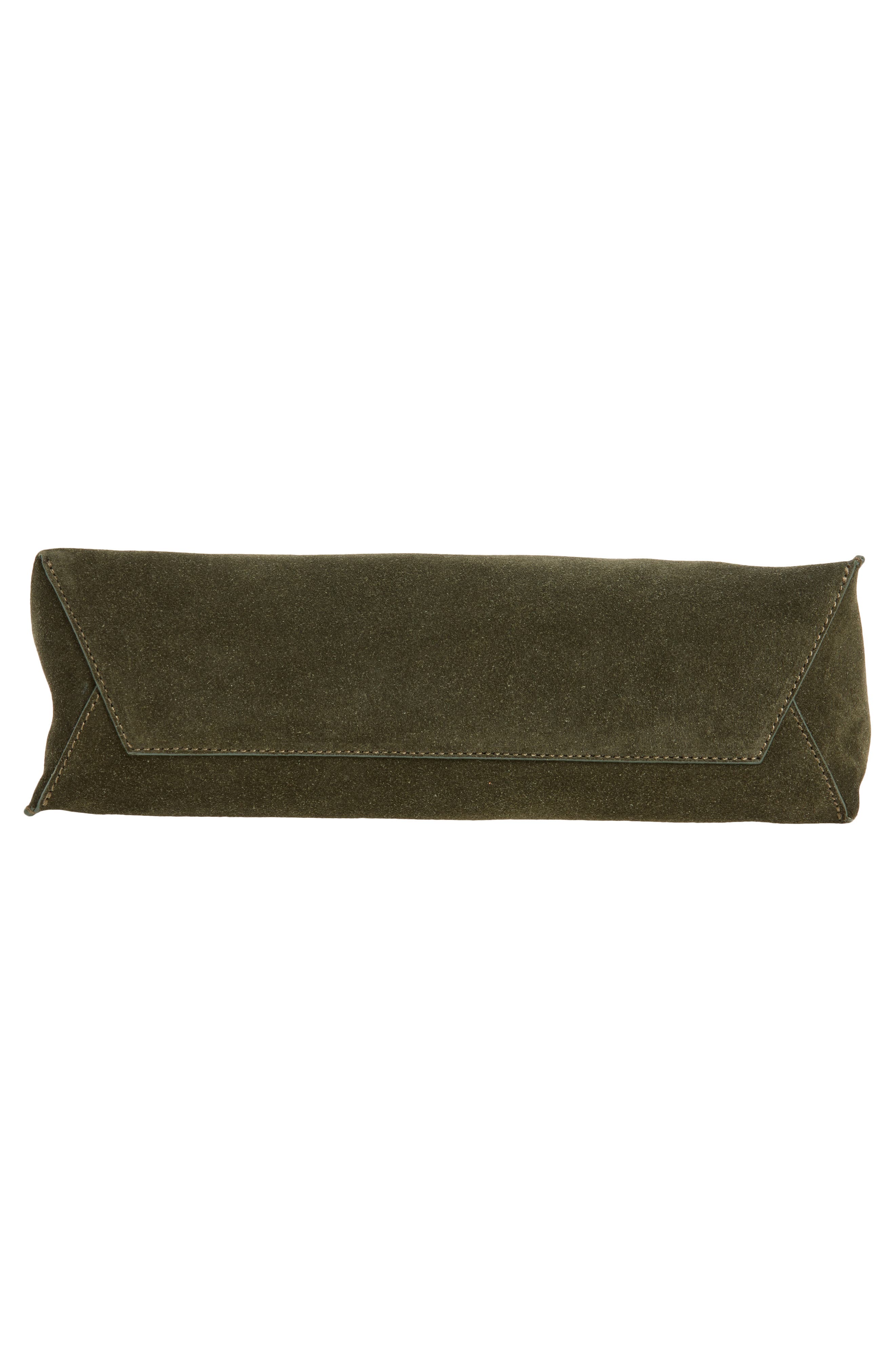 Museo Pochette Suede Hobo Bag, Alternate, color, OLIVE