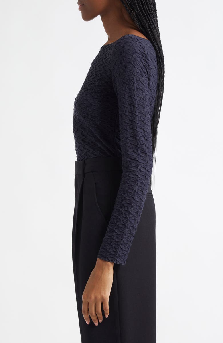 Emporio Armani Textured Jersey Top, Alternate, color, Solid Dark Blue