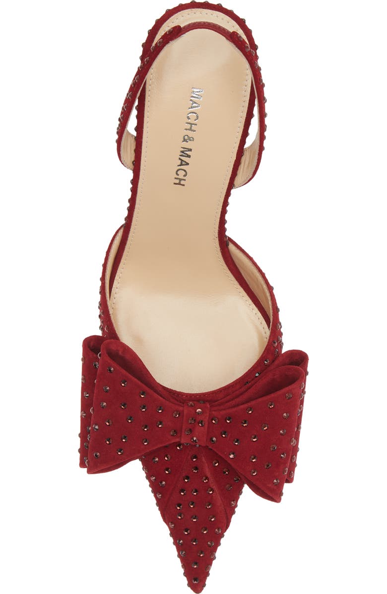 Mach & Mach Le Cadeau Bow Crystal Pointed Toe Slingback Pump, Alternate, color,
