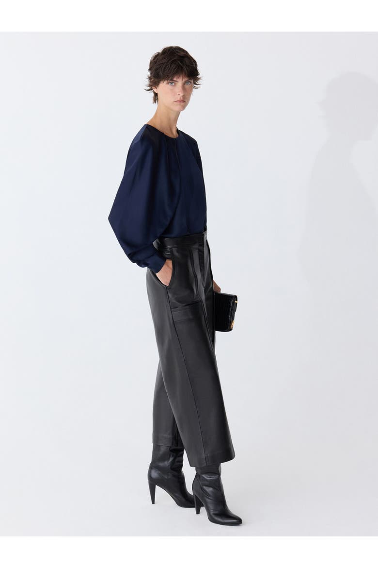 Bliss Drape sleeve Blouse, Alternate, color, Navy