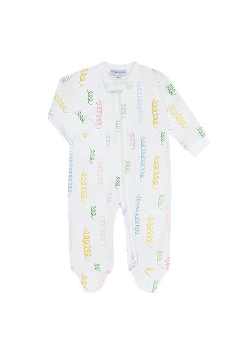 Spirals Print Zipper Footie - Baby