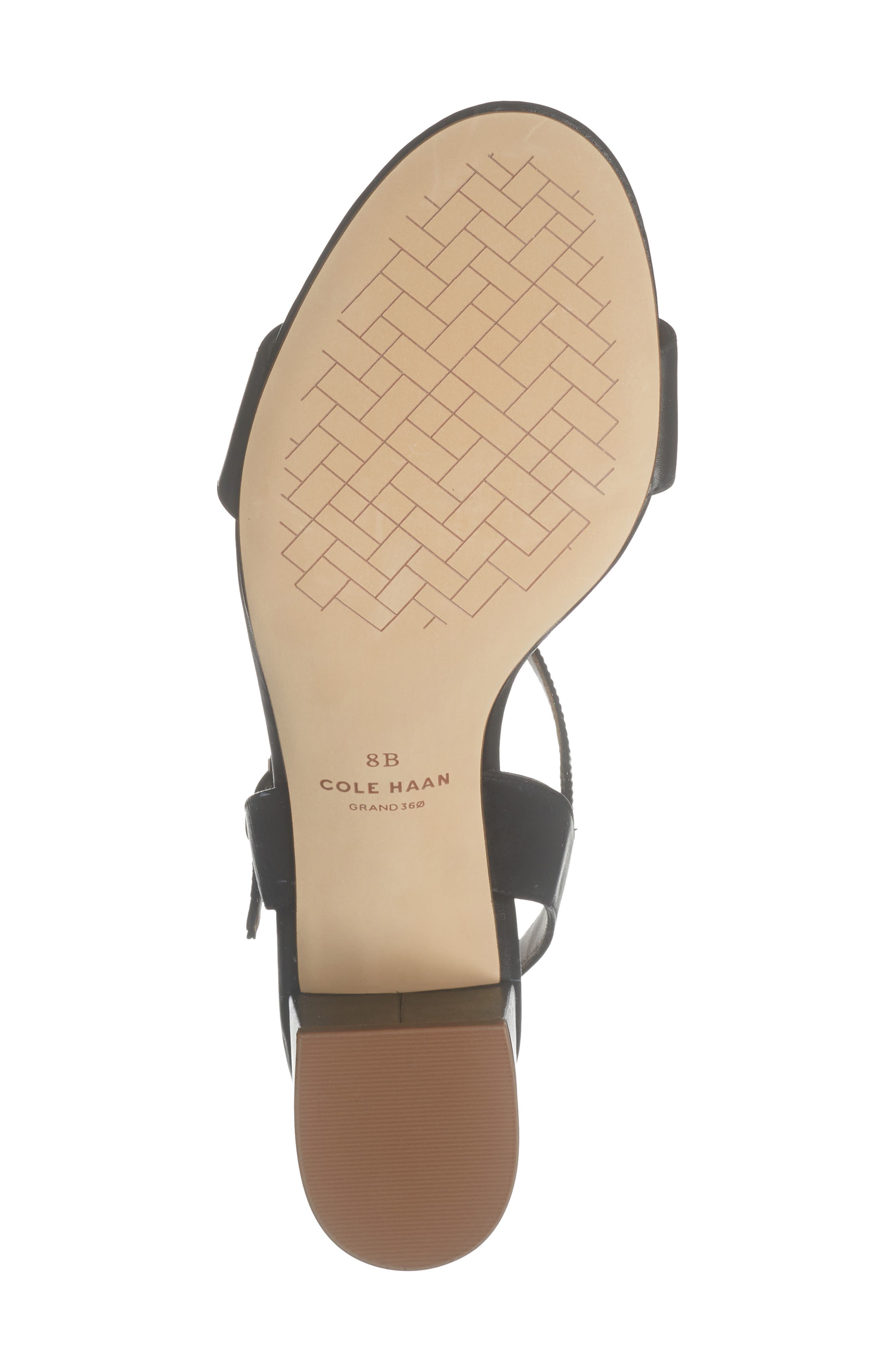 Cole Haan Josie Block Heel Sandal, Alternate, color, Black Leather / Woven