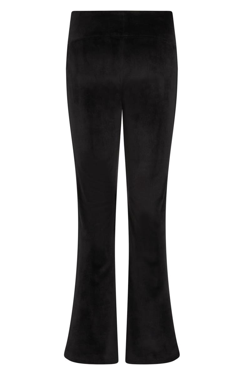 adidas Kids' Velour Rib Knit Flare Pants, Alternate, color, 