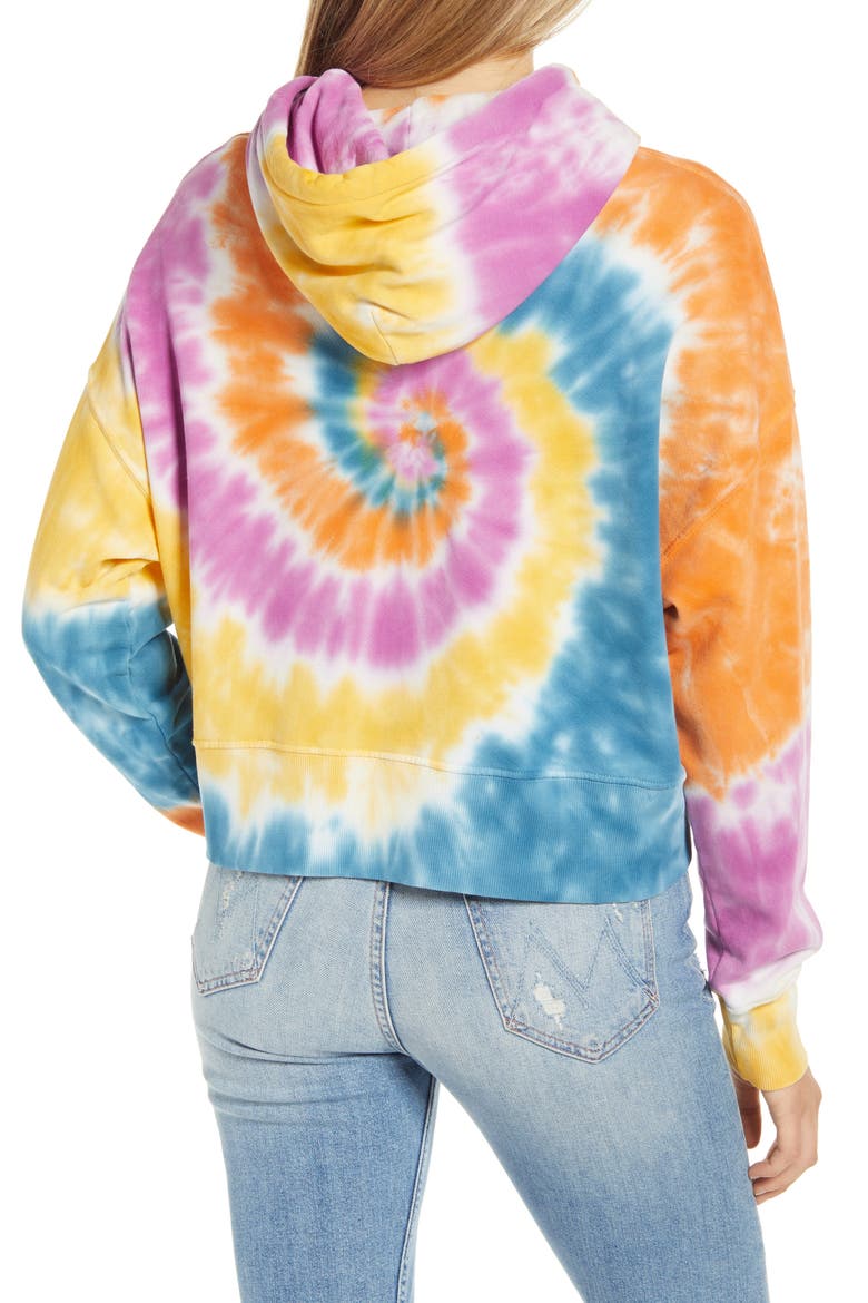 Double Trouble Tie Dye Shrunken Hoodie, Alternate, color, DOUBLE TROUBLE TD