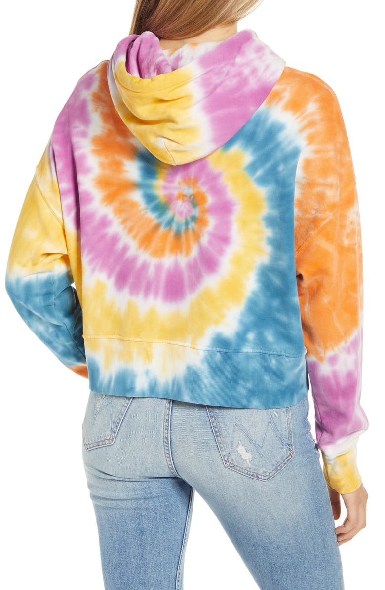 Daydreamer Double Trouble Tie Dye Shrunken Hoodie, Alternate, color, 