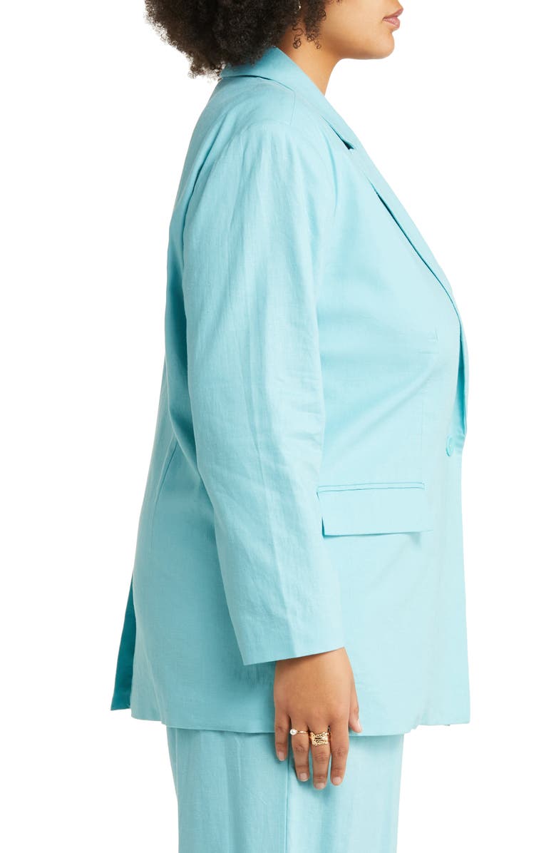 Open Edit Oversize Linen Blend Blazer, Alternate, color, 