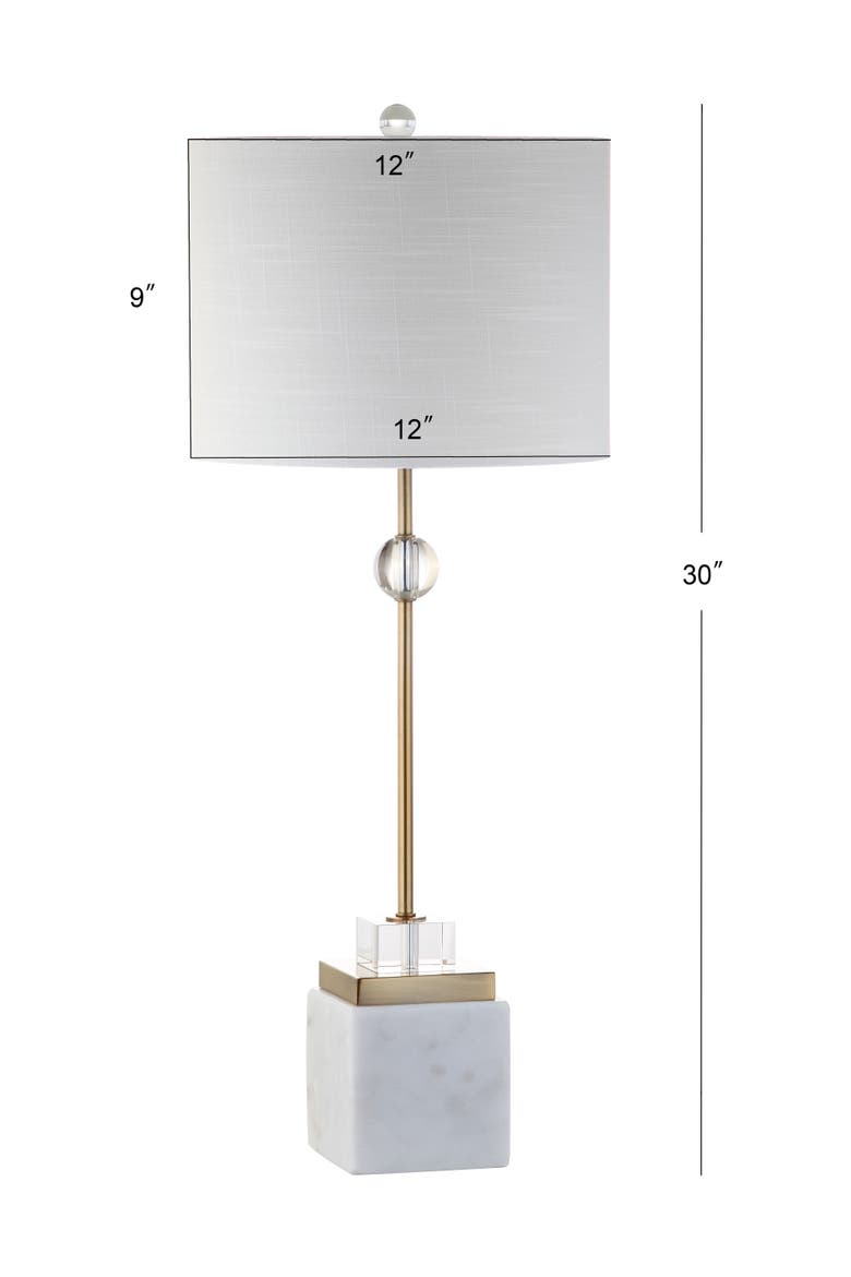 Dawson 30" Marble/Crystal LED Table Lamp, Brass, Alternate, color, White/Brass Gold