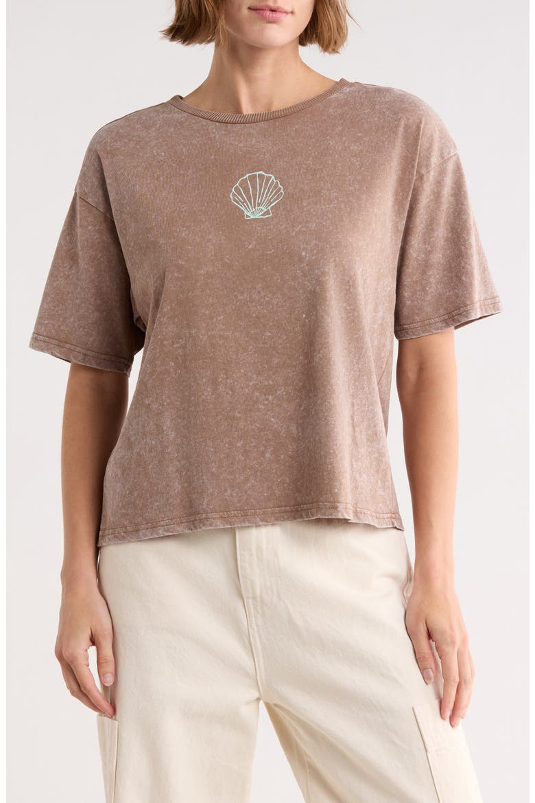 Mallorca Shells T-Shirt, Main, color, BROWN