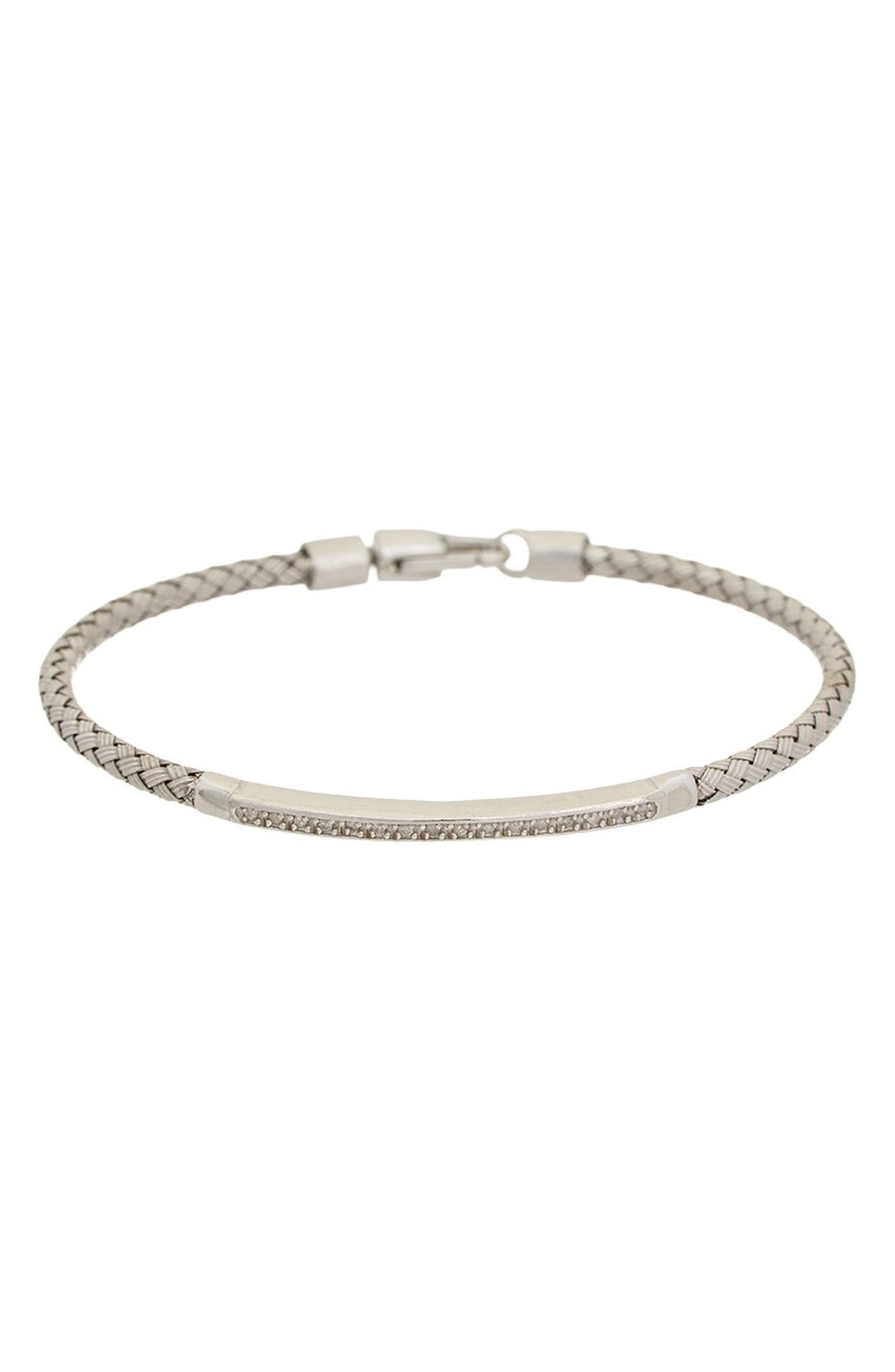 Sterling Silver Diamond Woven Bracelet