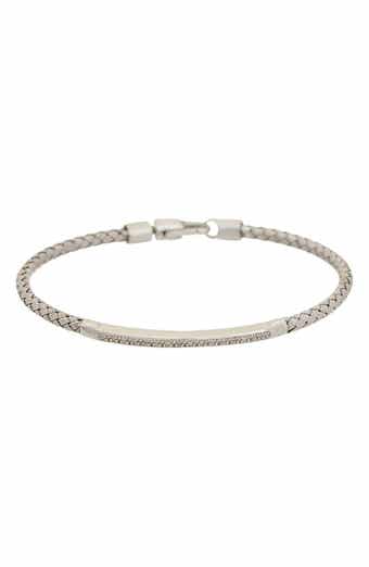 Sterling Silver Diamond Woven Bracelet
