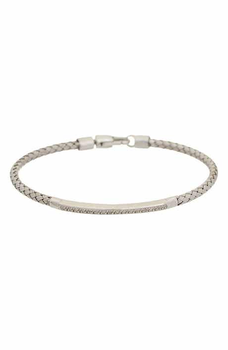 Sterling Silver Diamond Woven Bracelet