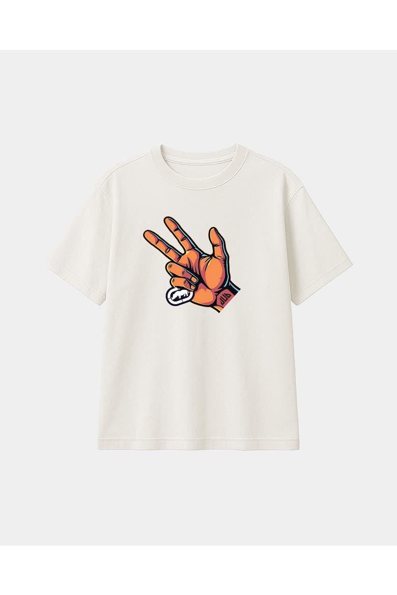 Three Point Hand Tee, Main, color, White