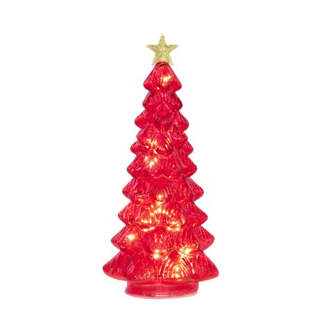 12 in. Twinkling Glass Tree