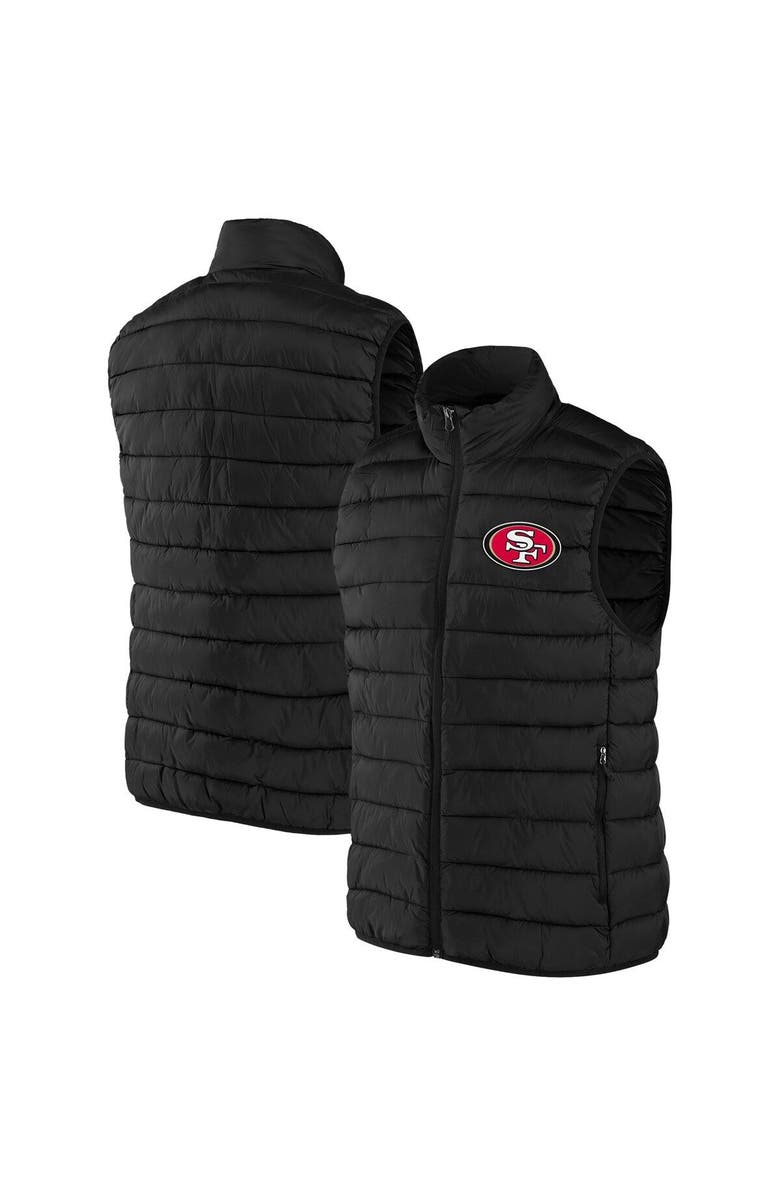 NFL X DARIUS RUCKER Men's NFL x Darius Rucker Collection by Fanatics Black San Francisco 49ers Faux Down Full-Zip Vest, Main, color, 