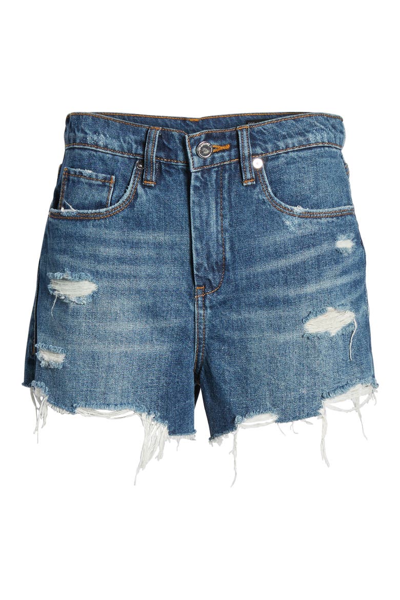 The Barrow Distressed Denim Shorts, Alternate, color, AFTER SHOCK MED WASH