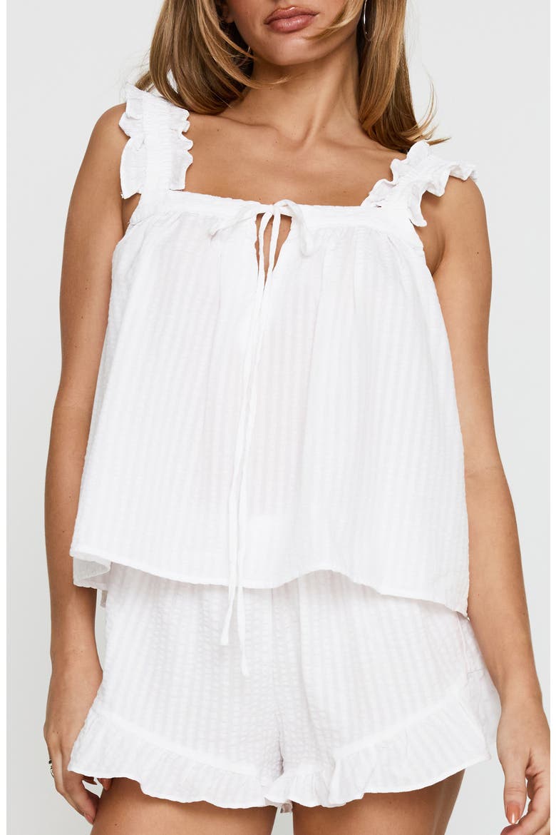 Santabelle Frill Strap Tank, Main, color, WHITE