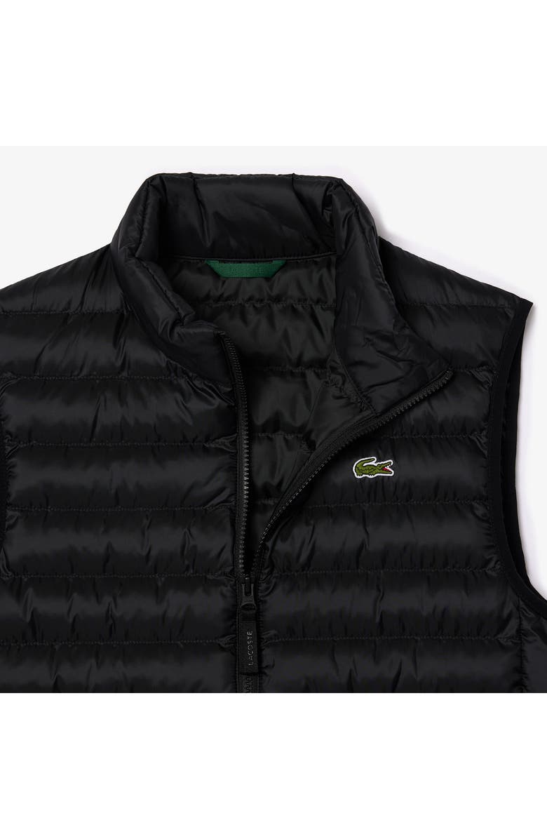 Lacoste Lightweight Water Repellent Puffer Vest, Alternate, color, Black