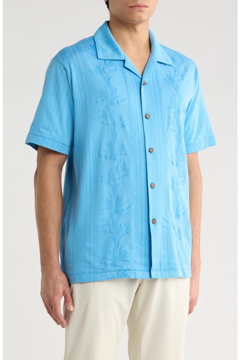 Palm Fresco Beach IslandZone® Button-Up Camp Shirt, Alternate, color, CAMPANULA