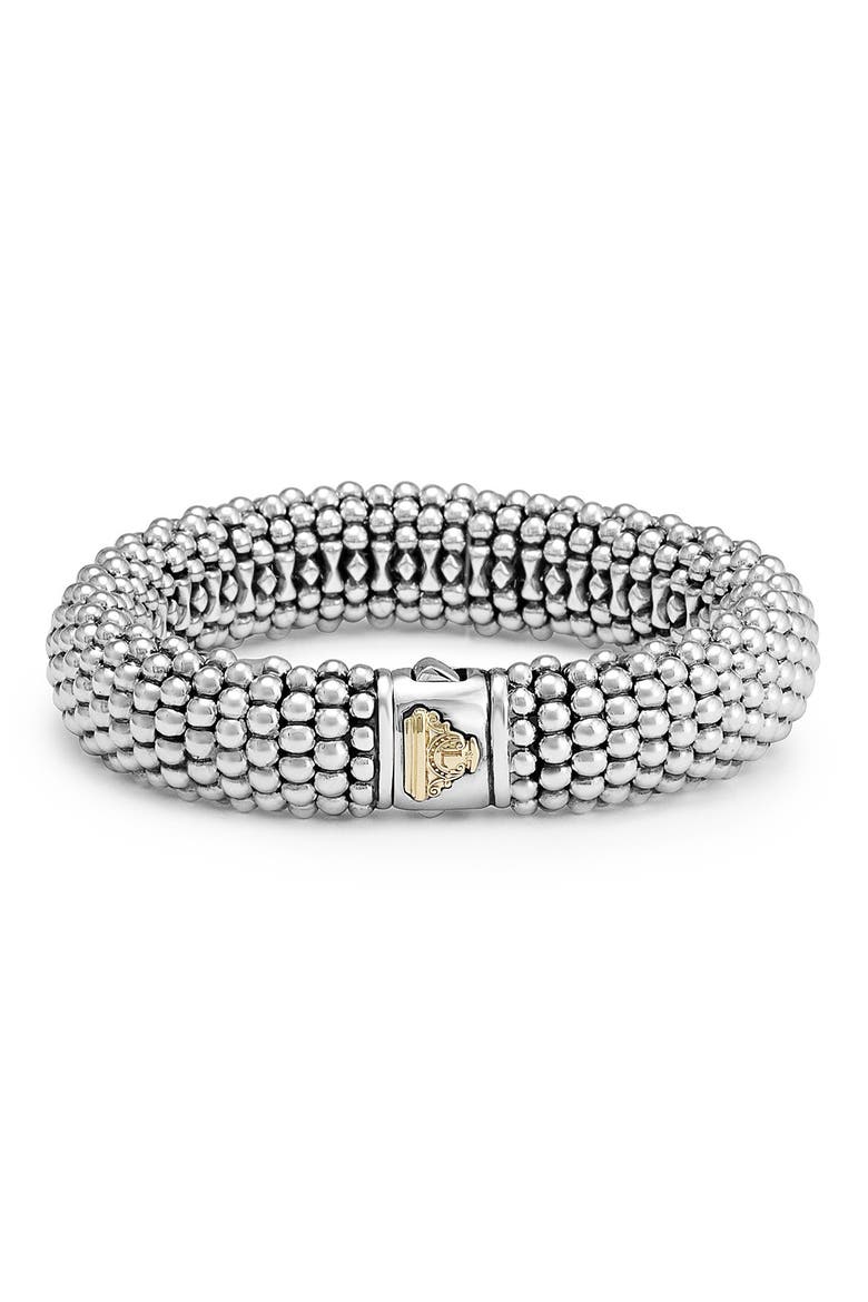 Signature Caviar Wide Rope Bracelet, Alternate, color, SILVER/ GOLD