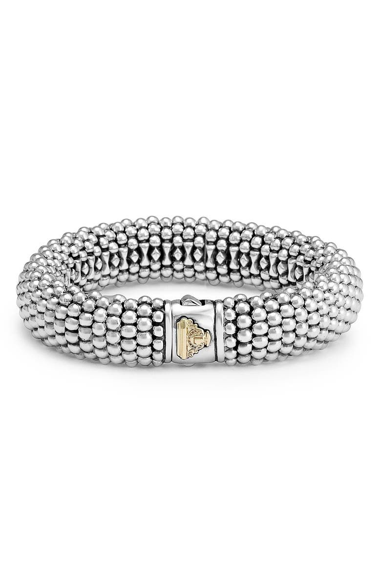 LAGOS Signature Caviar Wide Rope Bracelet, Alternate, color, Silver/ Gold