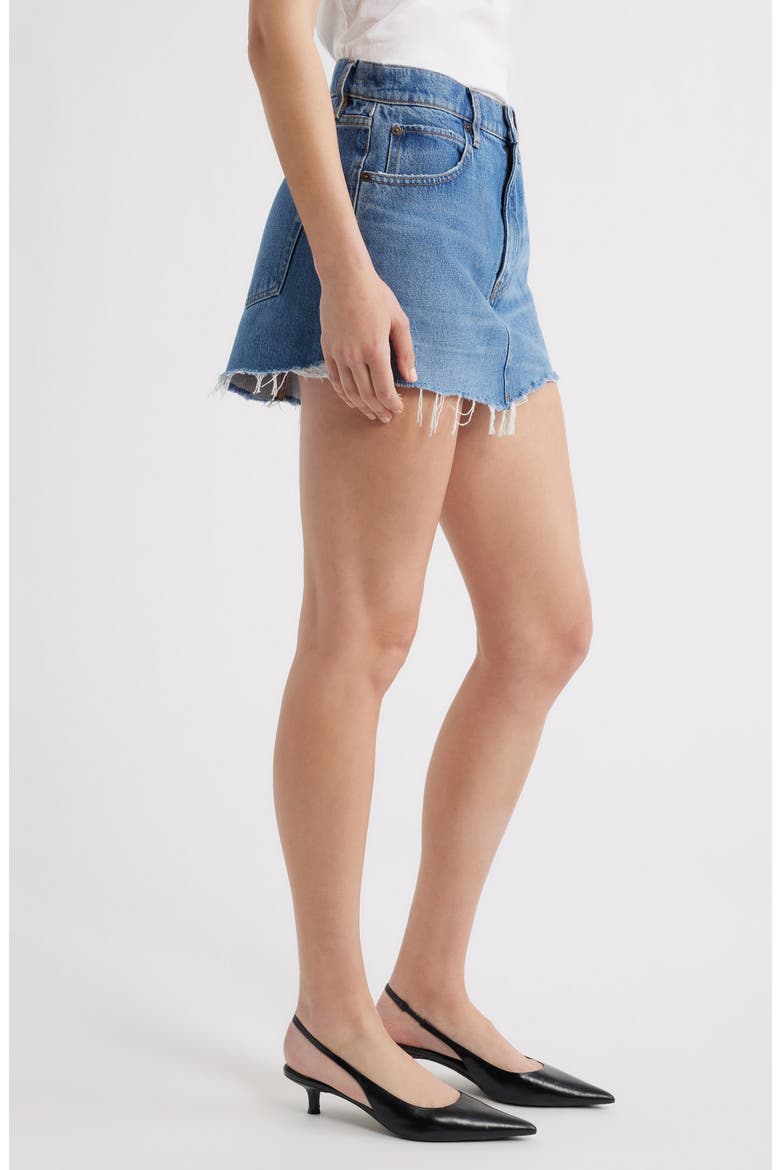 The Cutoff Denim Miniskirt, Alternate, color, ROSALIE