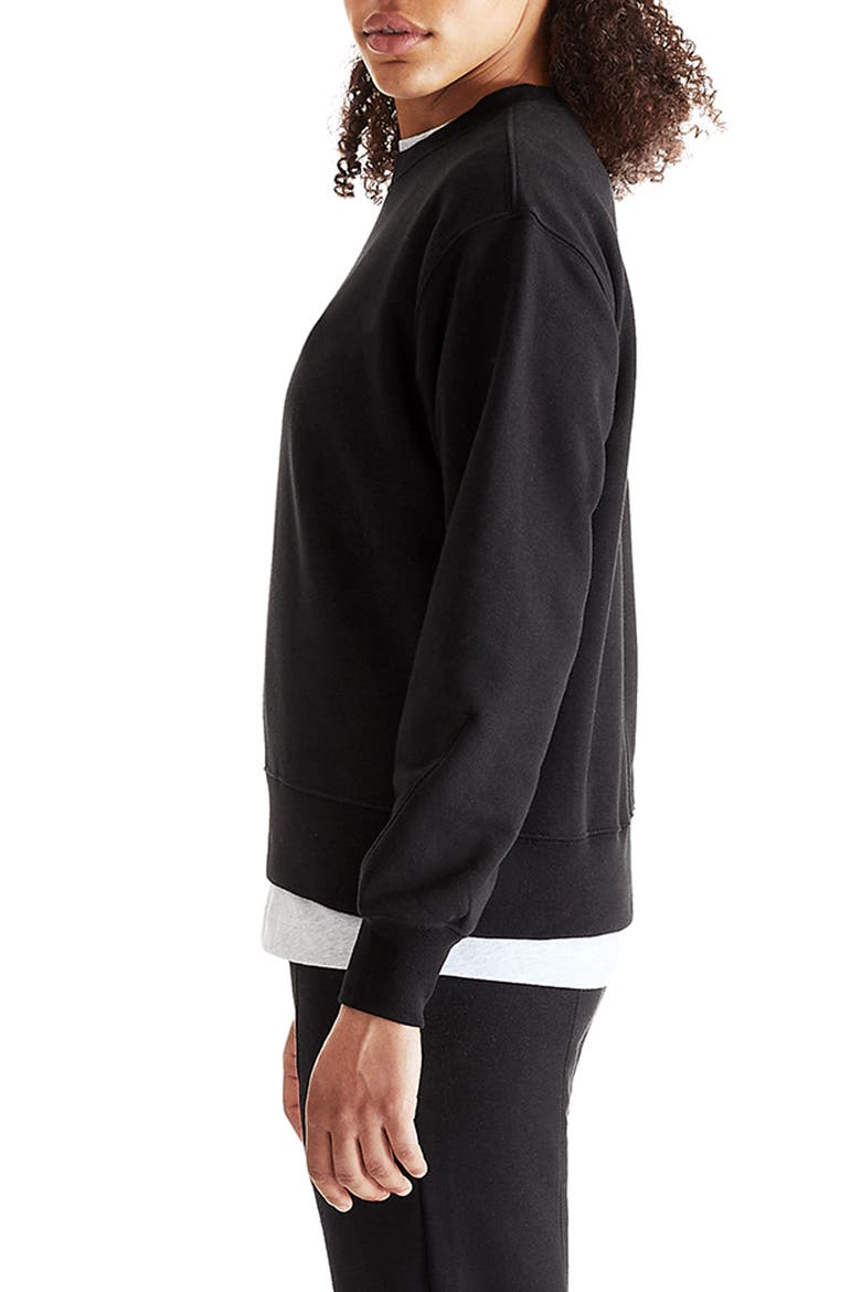 Club Crewneck Cotton Blend Sweatshirt, Alternate, color, BLACK