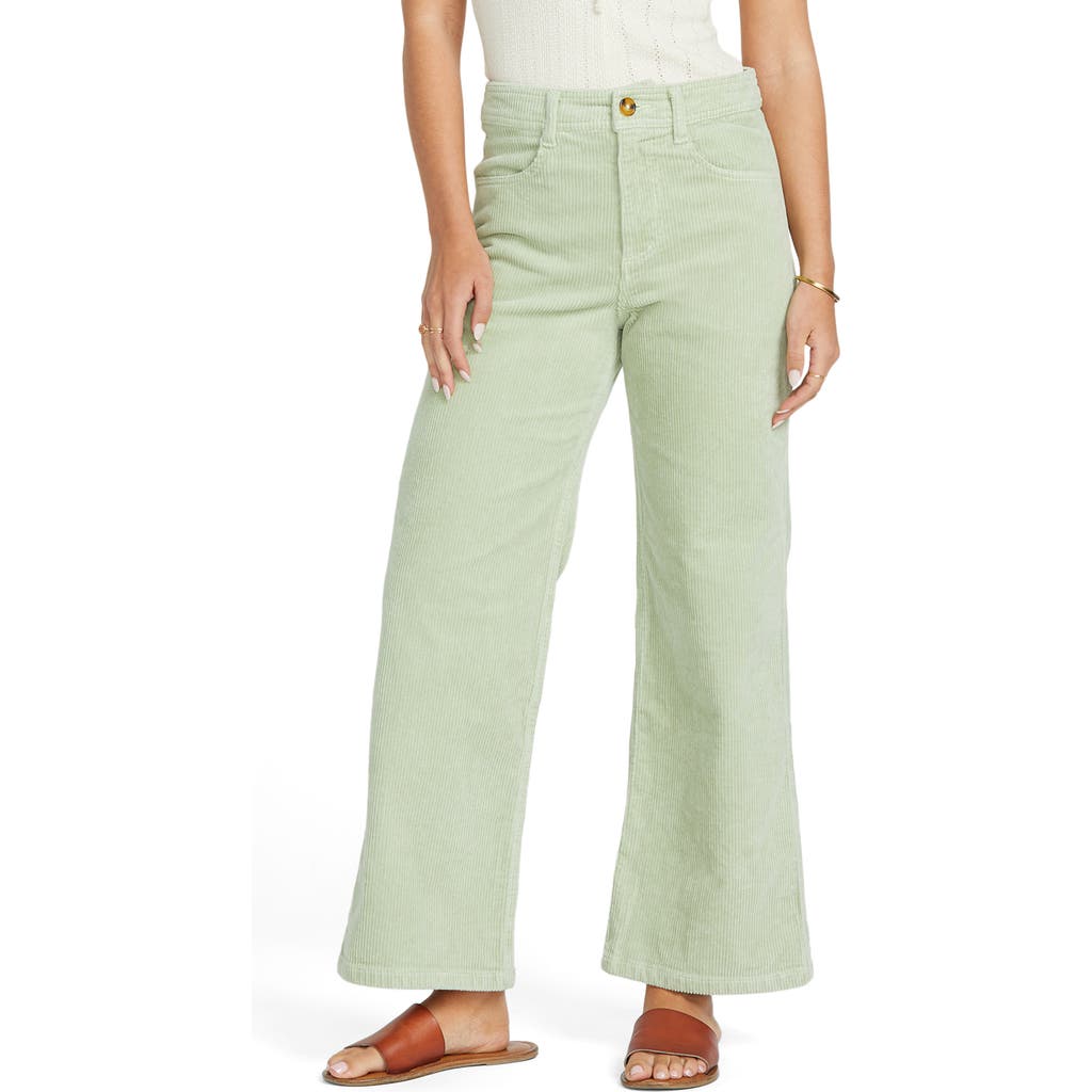 Shop Billabong Be Free Wide Leg Corduroy Pants In Pistachio
