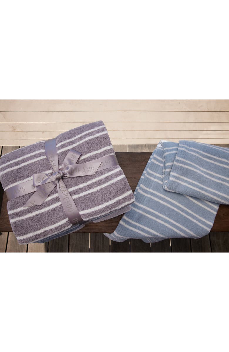 Barefoot Dreams<sup>®</sup> CozyChic<sup>®</sup> Double Stripe Throw Blanket, Alternate, color, Beach Rock/ Cream