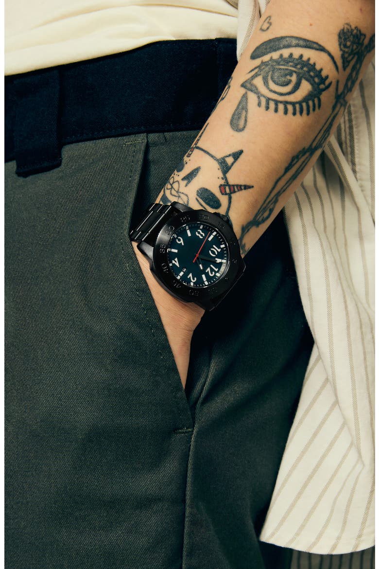 Smyth 44 Bracelet Watch, 44mm, Alternate, color, SUPER BLACK / BLACK